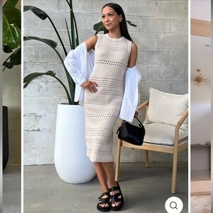 NWT RD Style Crochet Knit Midi Dress XS